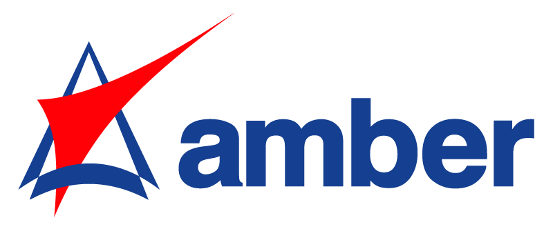 amber logo on white